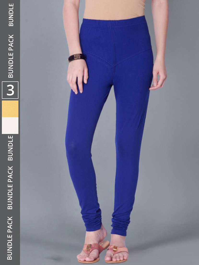 women pack of 3 solid full length legging