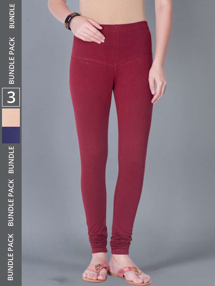 women solid full length leggings combo