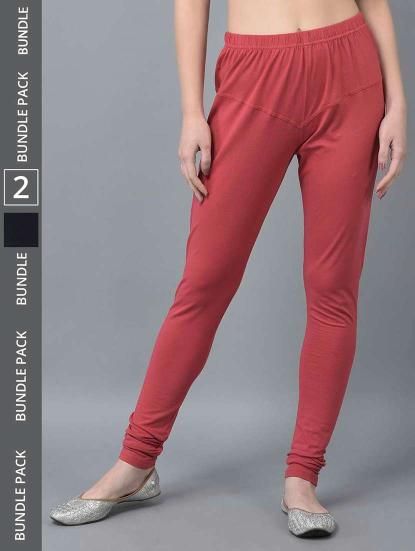 women pack of 2 solid full length legging
