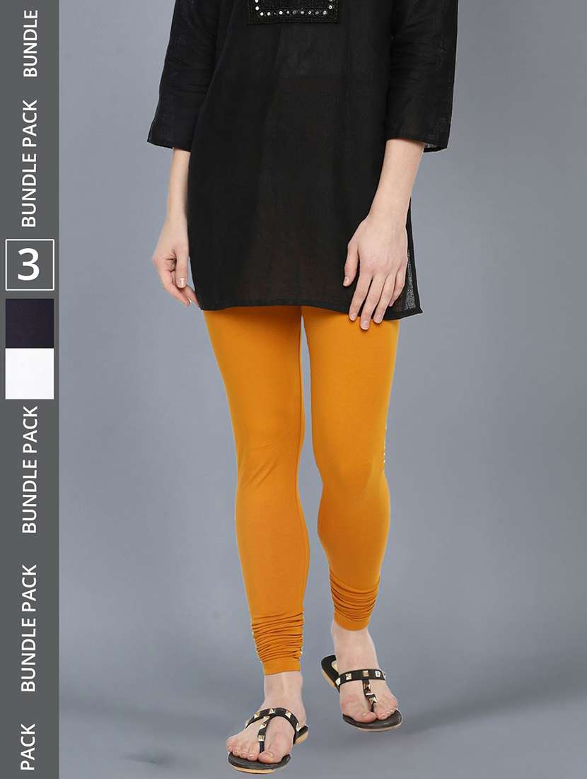 women solid full length leggings combo