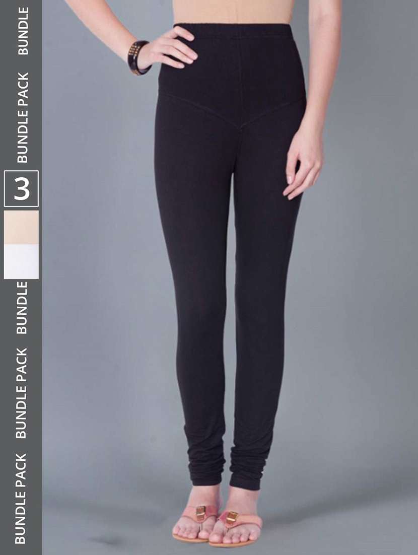 women solid full length leggings combo