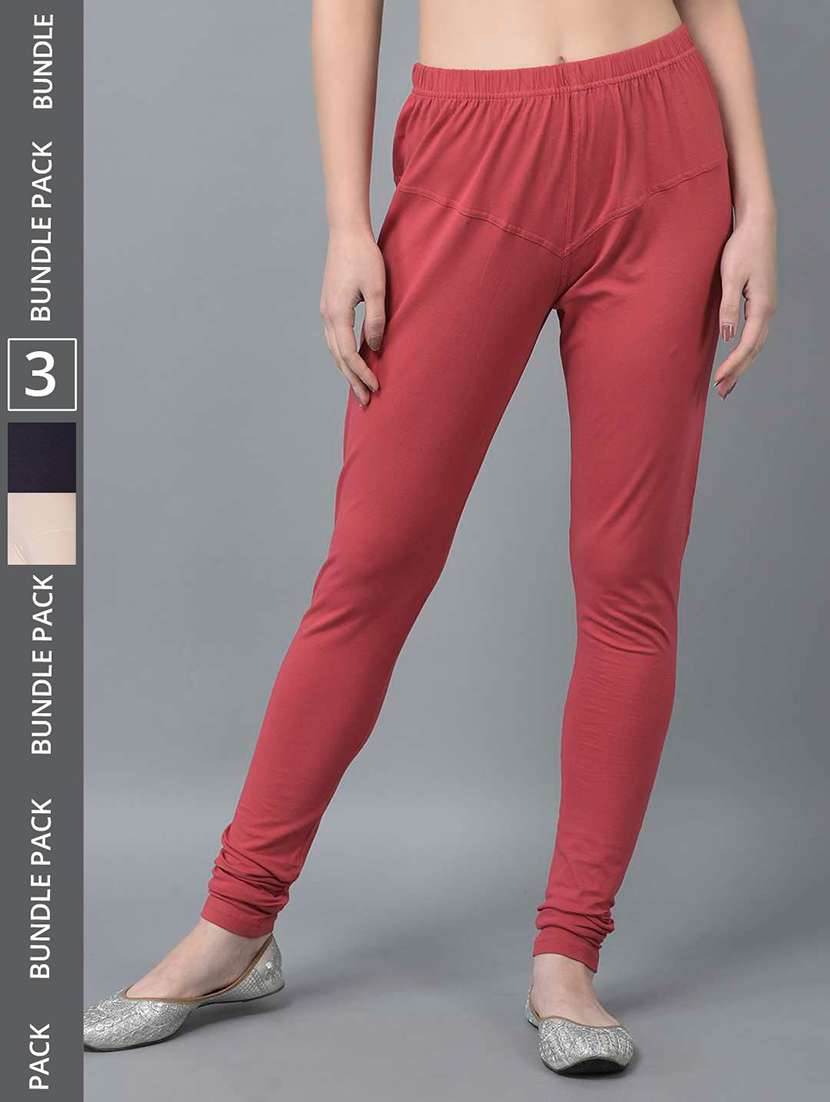 women solid full length leggings combo