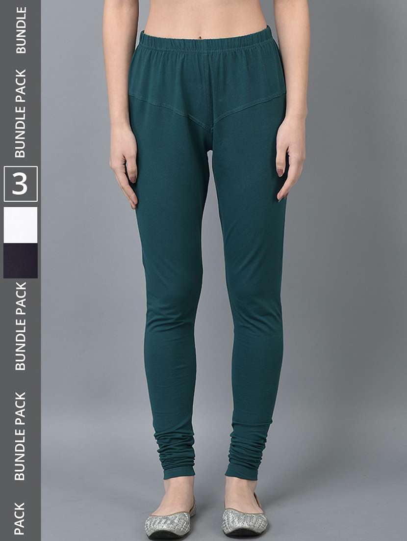 women solid full length leggings combo