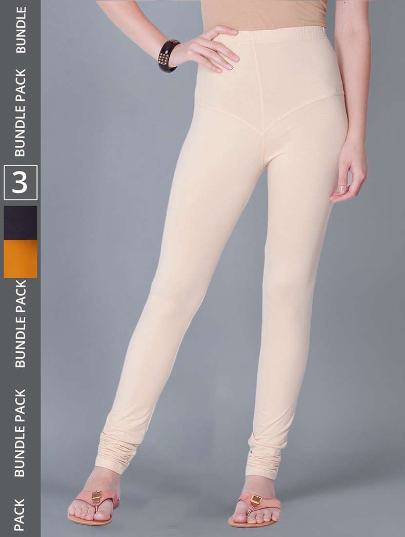 women pack of 3 solid full length legging