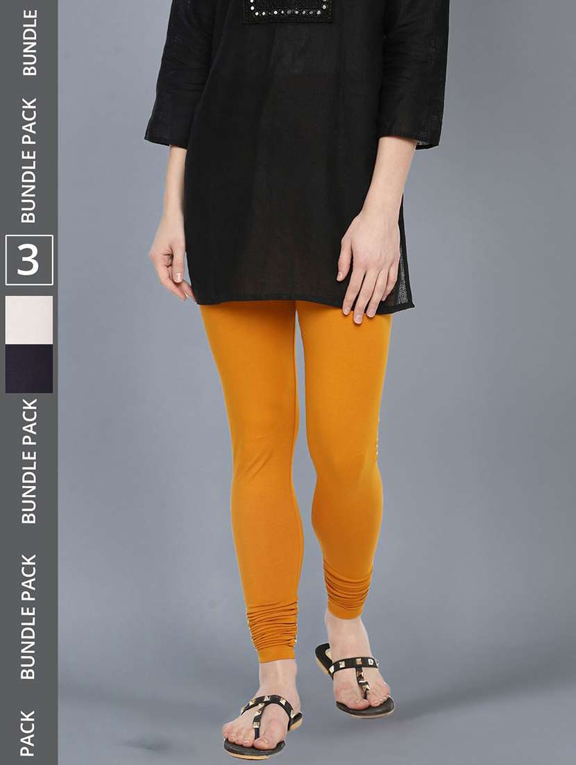 women solid full length leggings combo