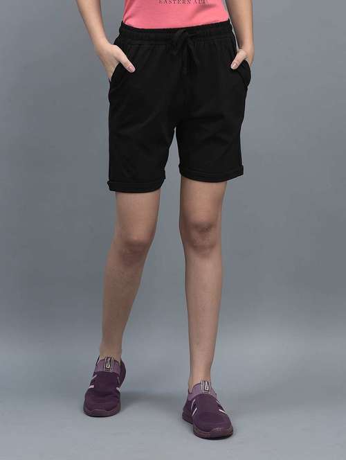 women solid regular fit loungewear shorts - 21595472 - Standard Image - 0