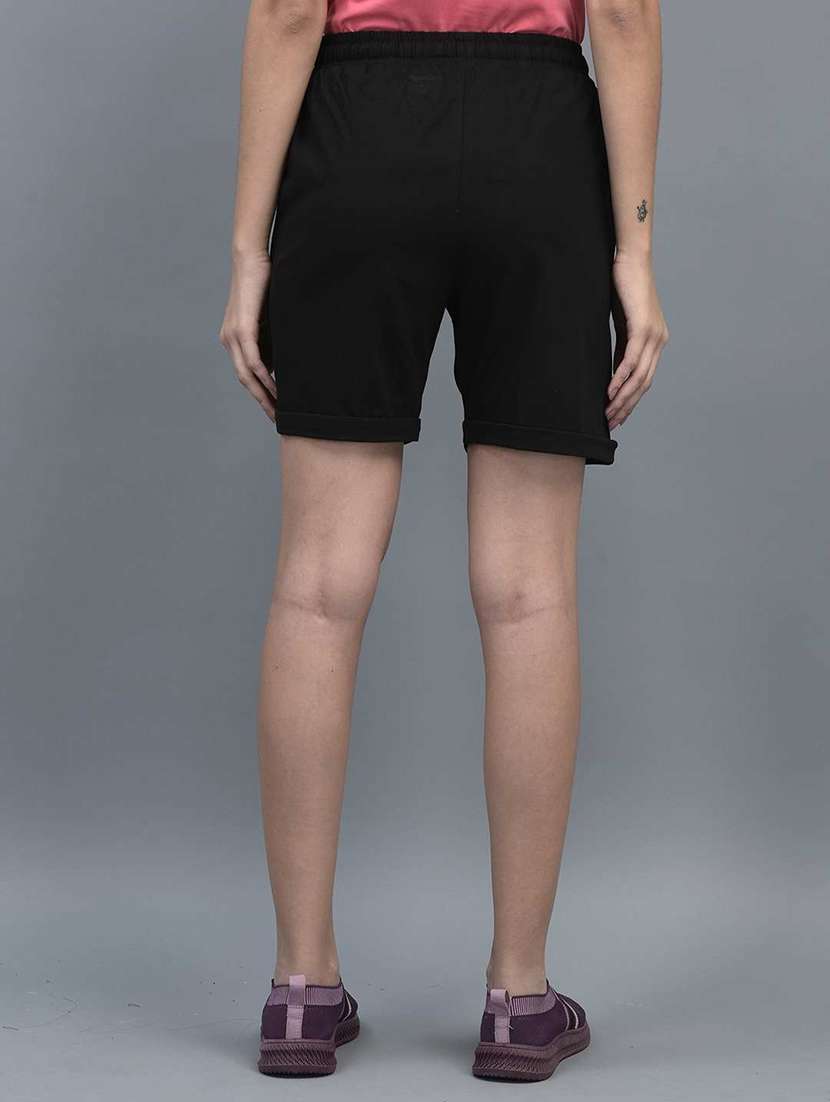 women solid regular fit loungewear shorts - 21595472 - Standard Image - 3