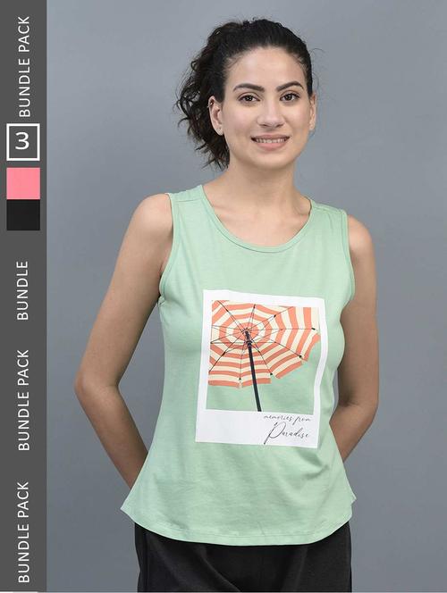 women printed sleeveless regular fit tank tops combo - 21595513 - Standard Image - 0