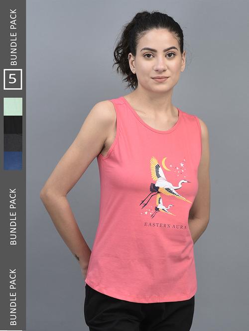 women printed sleeveless regular fit tank tops combo - 21595518 - Standard Image - 0