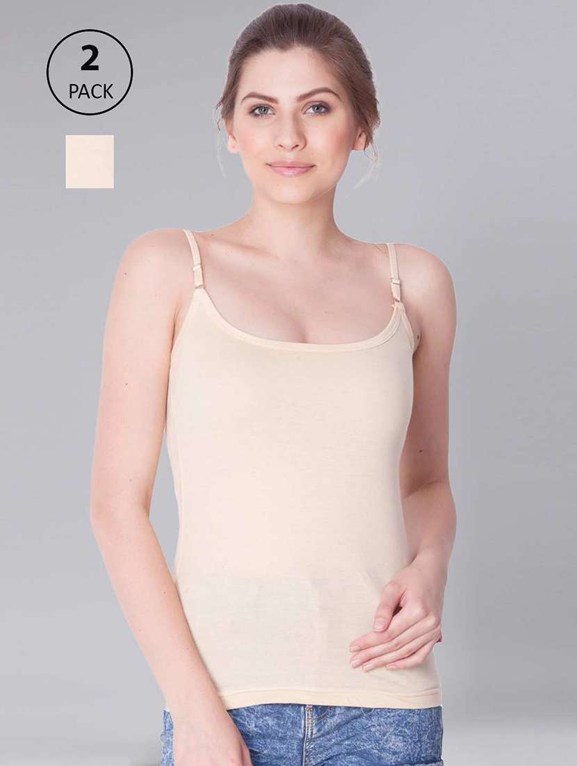 women plain cotton camisole combo