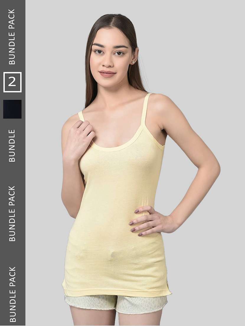 women plain cotton camisole combo
