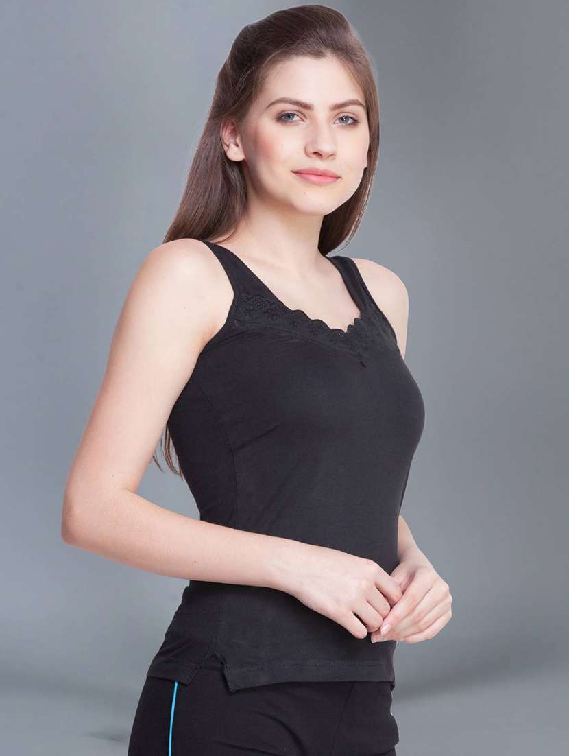 women pack of 2 solid cotton camisole - 21595724 -  Standard Image - 3