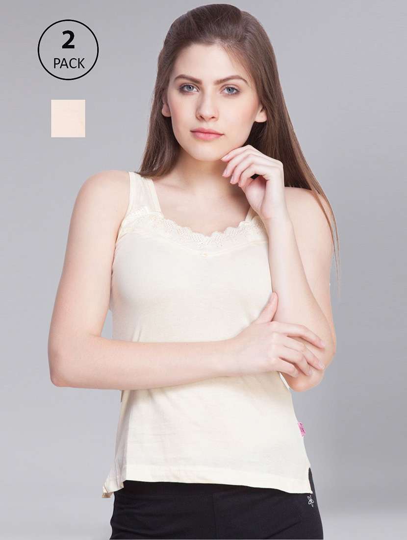 women plain cotton camisole combo