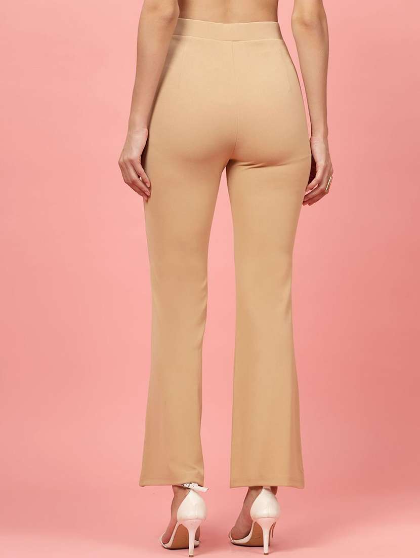 women mid-rise solid bootcut trouser - 21595917 - Standard Image - 3
