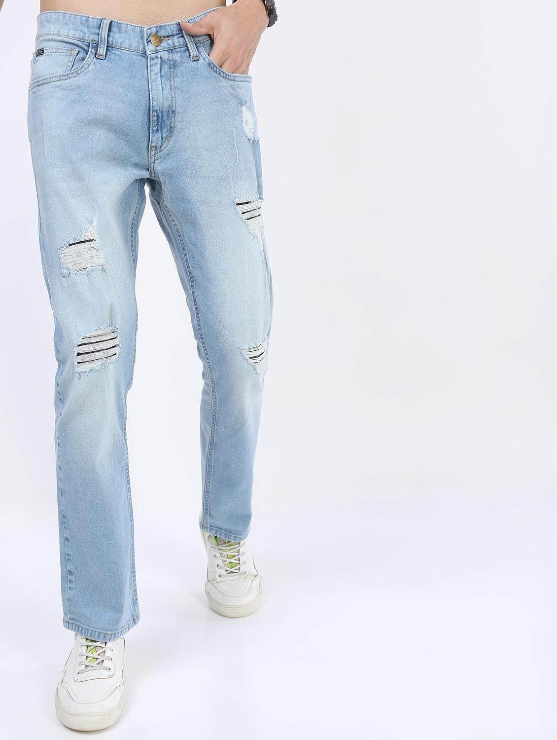 men low rise distress jeans