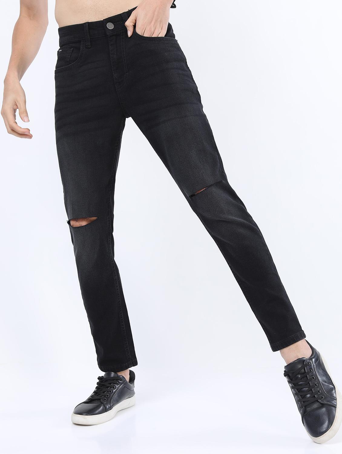 men mid rise slash knee jeans - 21595982 - Zoom Image - 0