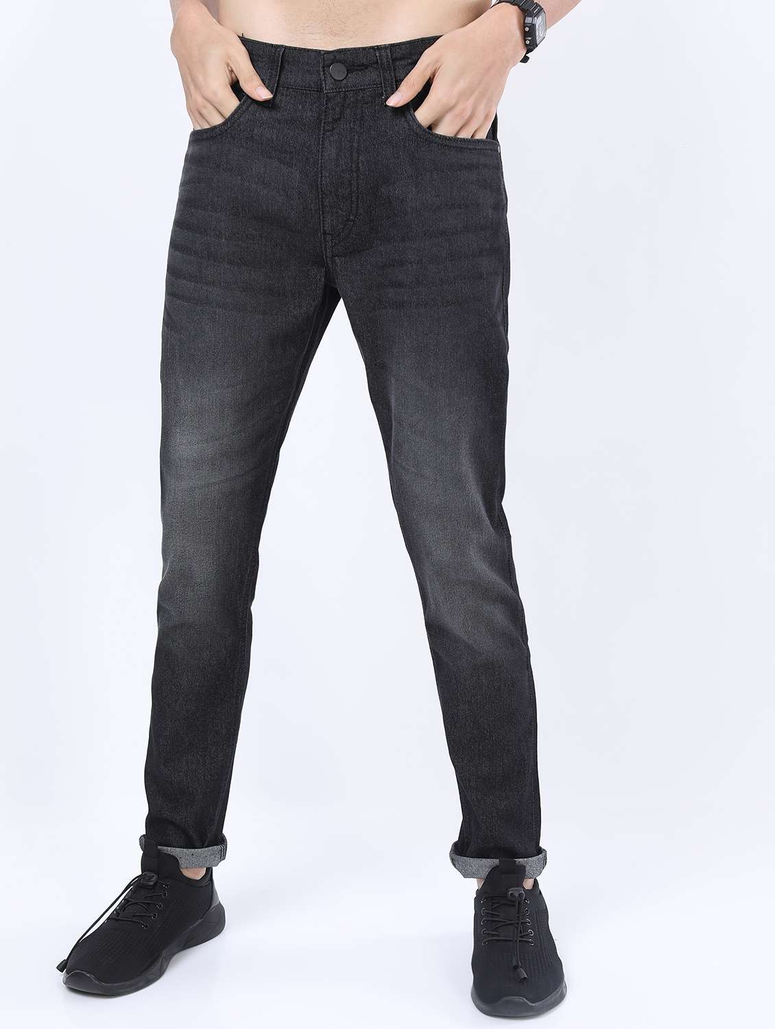 men mid rise plain jeans - 21595987 -  Zoom Image - 0