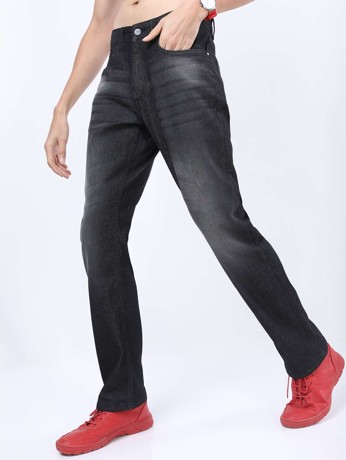 men mid rise plain jeans - 21596000 -  Zoom Image - 0