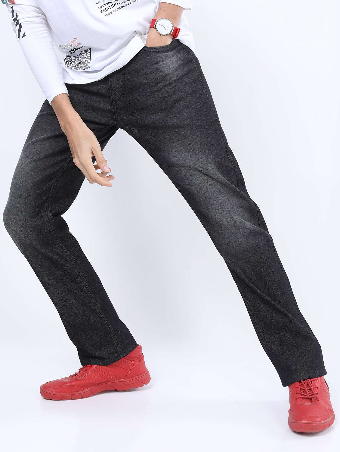men mid rise plain jeans - 21596000 -  Standard Image - 3