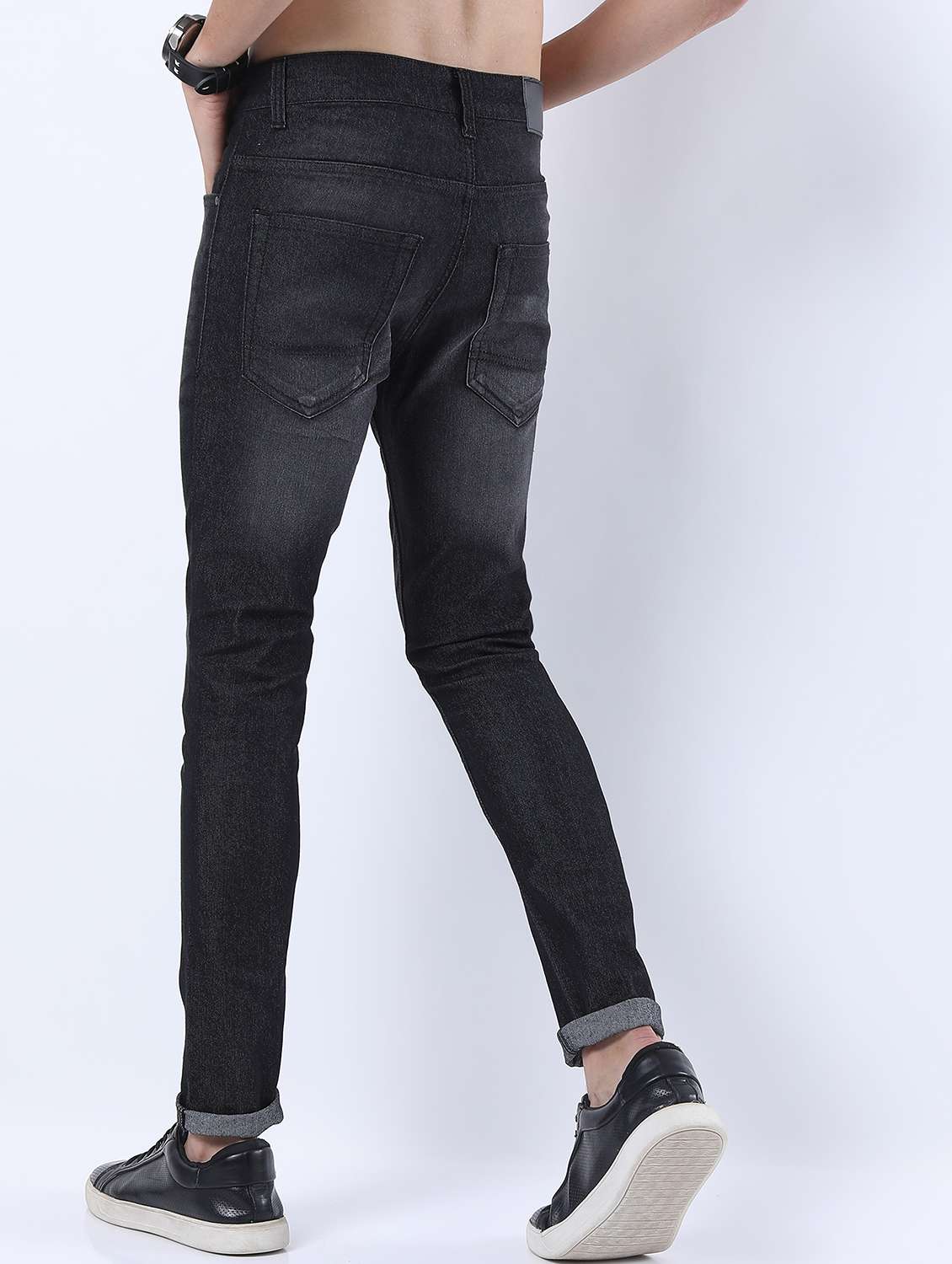 men mid rise plain jeans - 21596003 -  Standard Image - 3