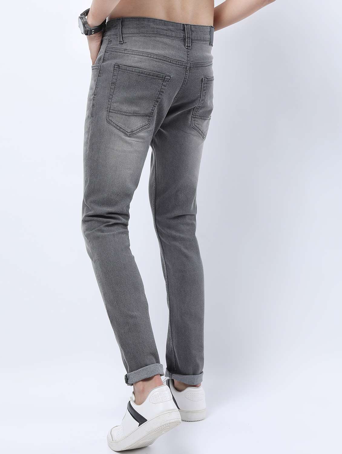 men mid rise plain jeans - 21596008 -  Standard Image - 3
