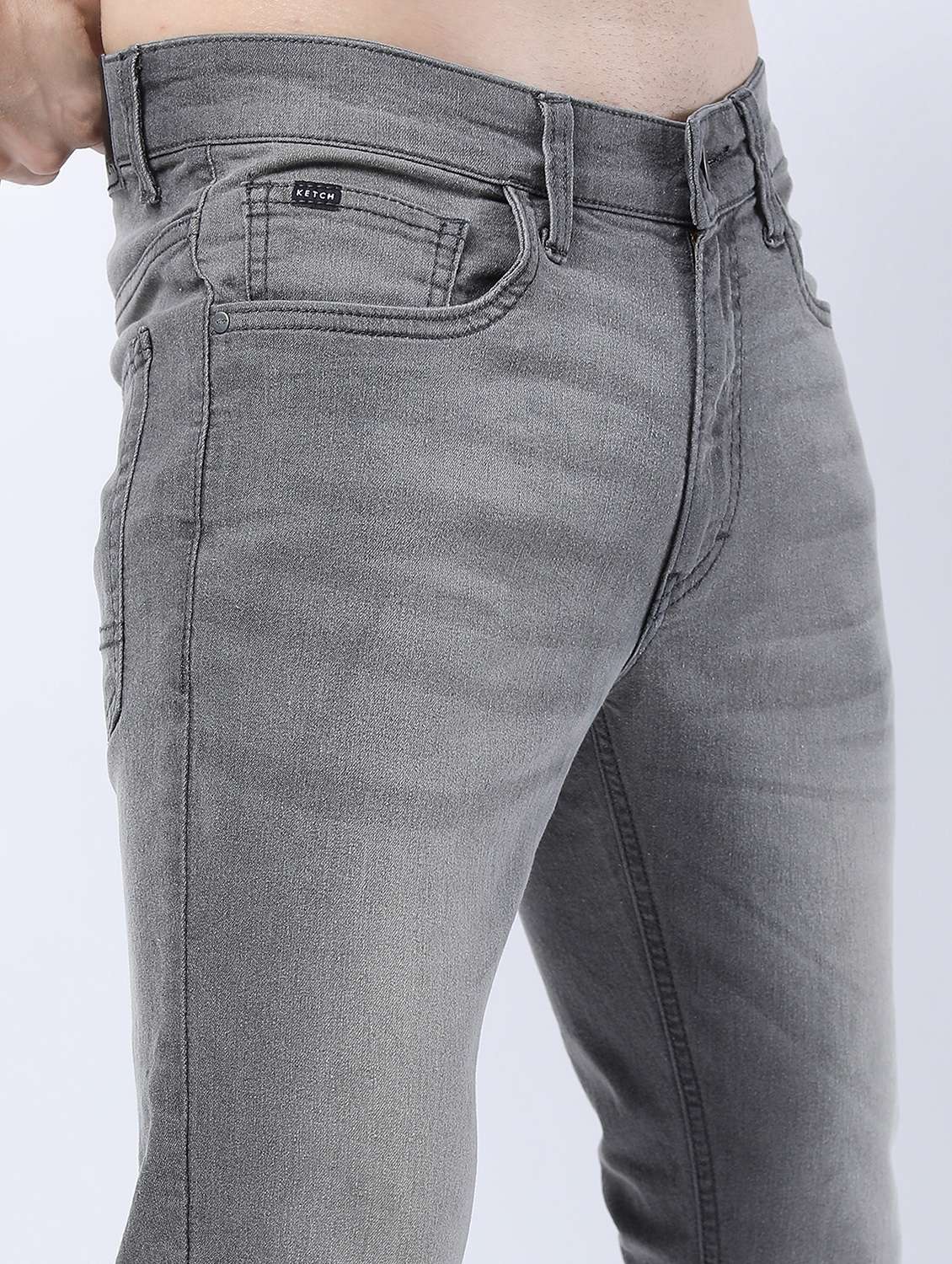 men mid rise plain jeans - 21596008 -  Standard Image - 5