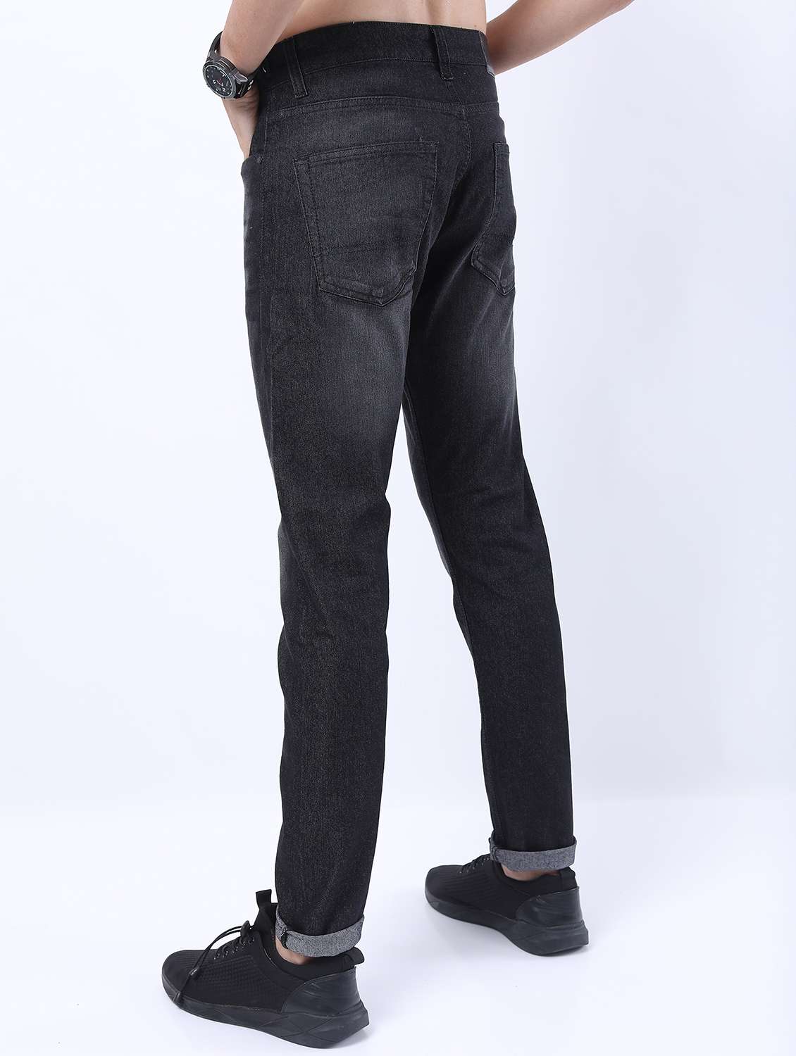men mid rise plain jeans - 21596009 -  Standard Image - 3