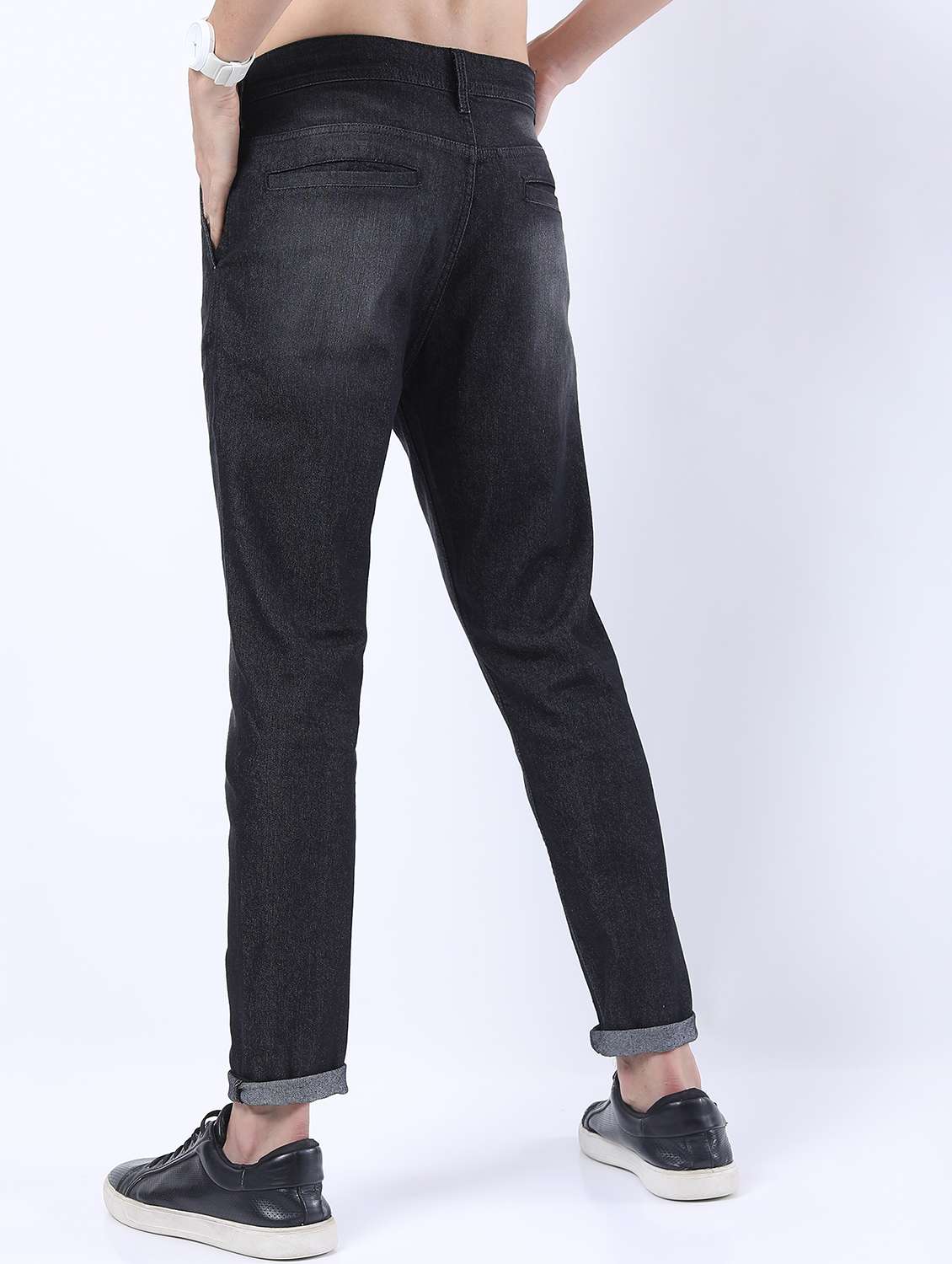 men mid rise plain jeans - 21596014 -  Standard Image - 3