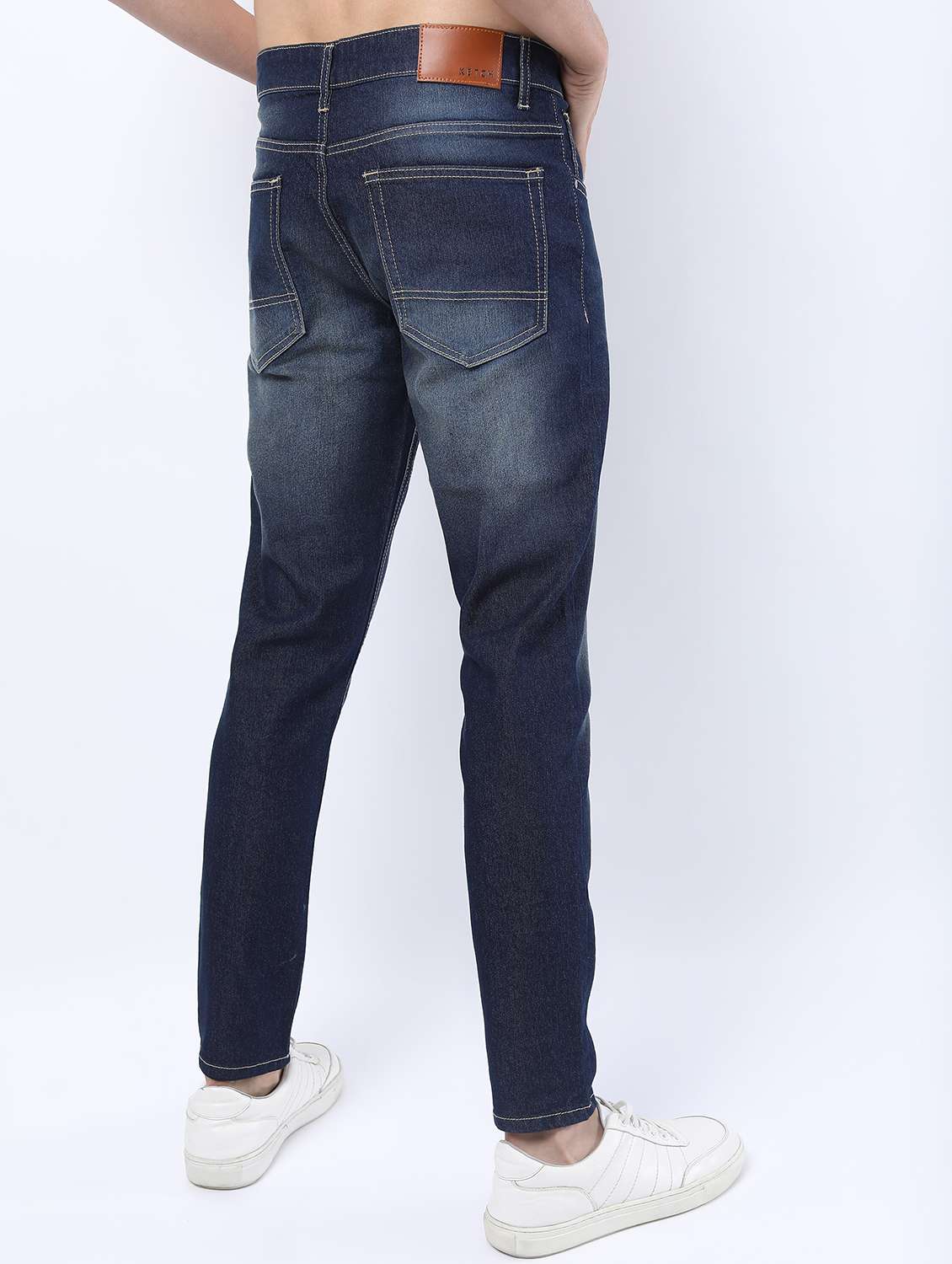 men mid rise plain jeans - 21596045 -  Standard Image - 3