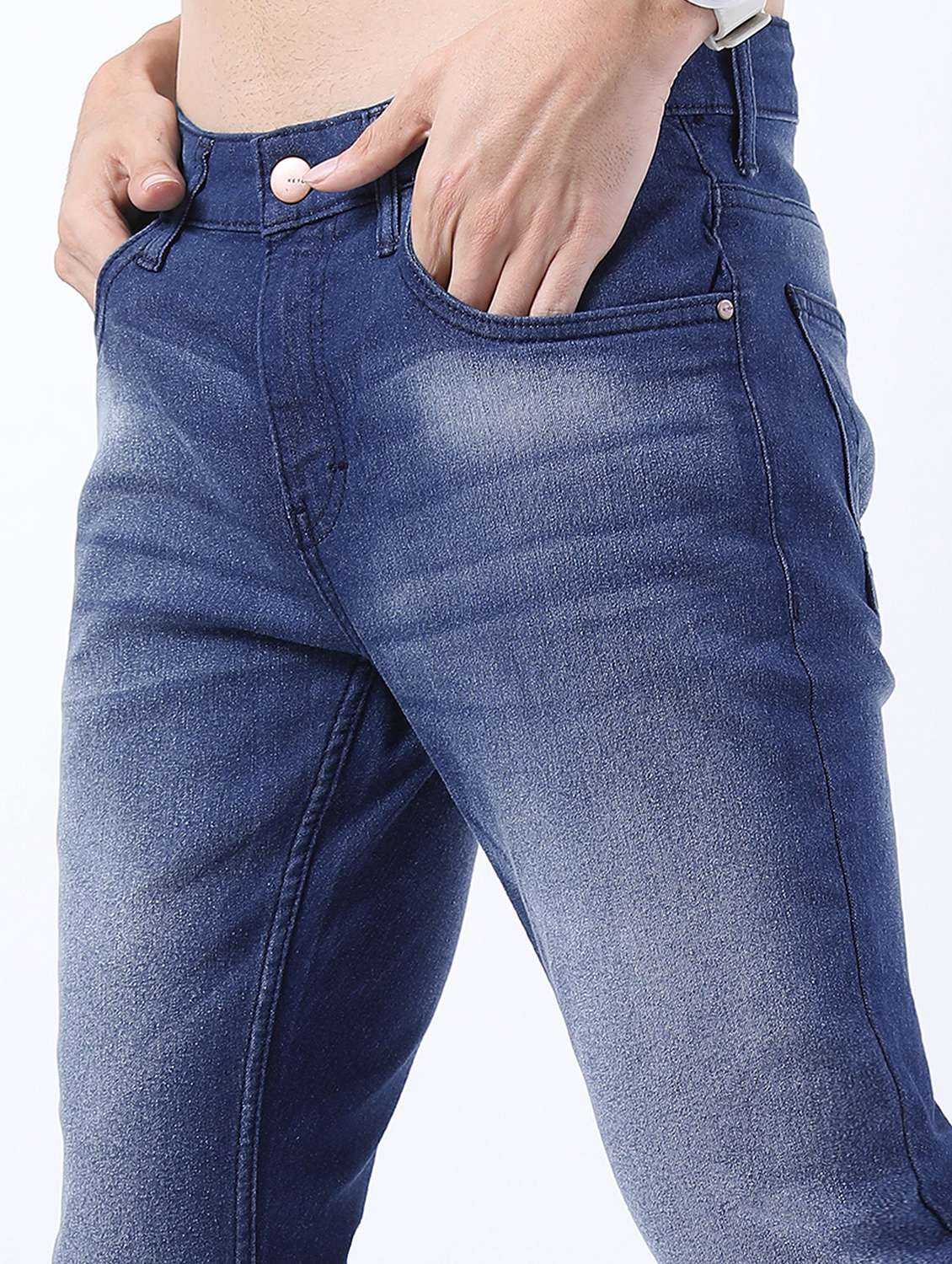 men mid rise plain jeans - 21596060 -  Standard Image - 5