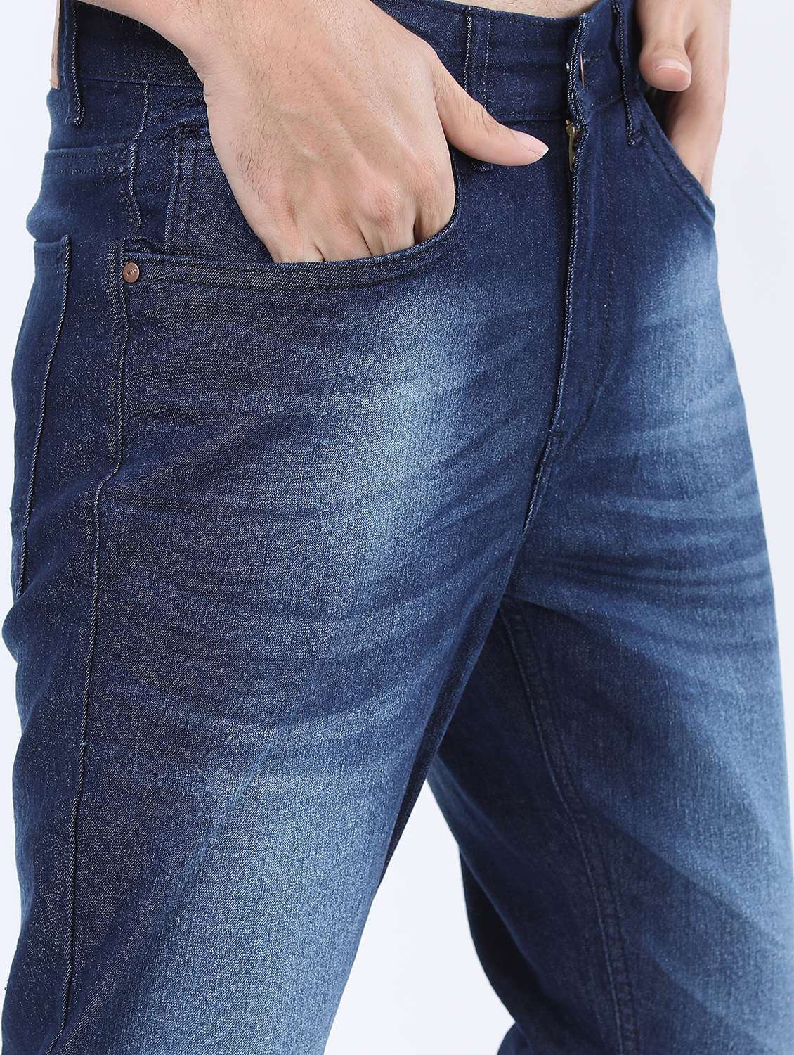 men mid rise plain jeans - 21596061 - Standard Image - 3