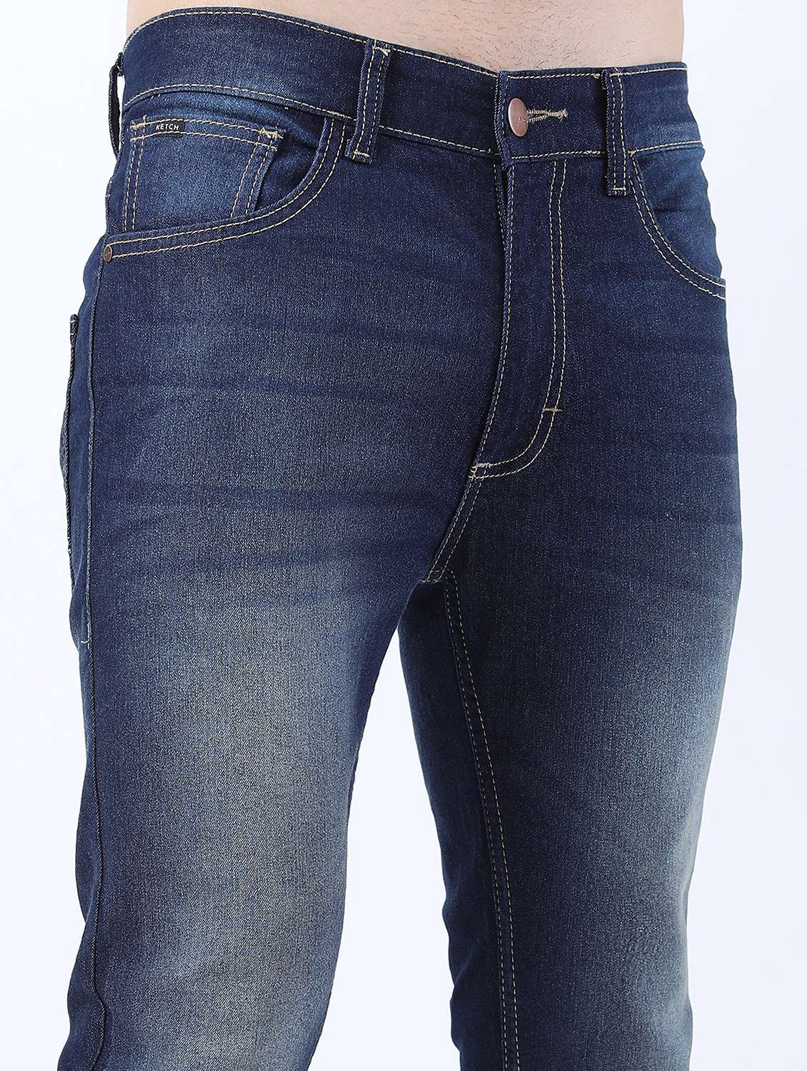 men mid rise plain jeans - 21596065 -  Standard Image - 5