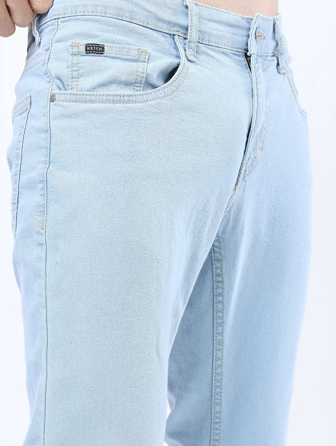 men mid rise plain jeans - 21596080 -  Standard Image - 5