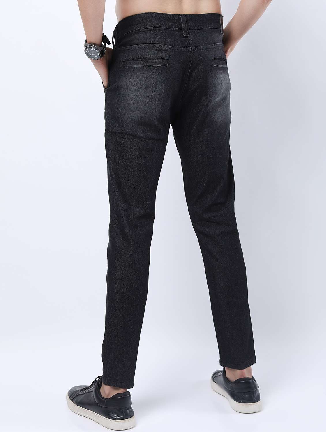 men mid rise plain jeans - 21596081 -  Standard Image - 3