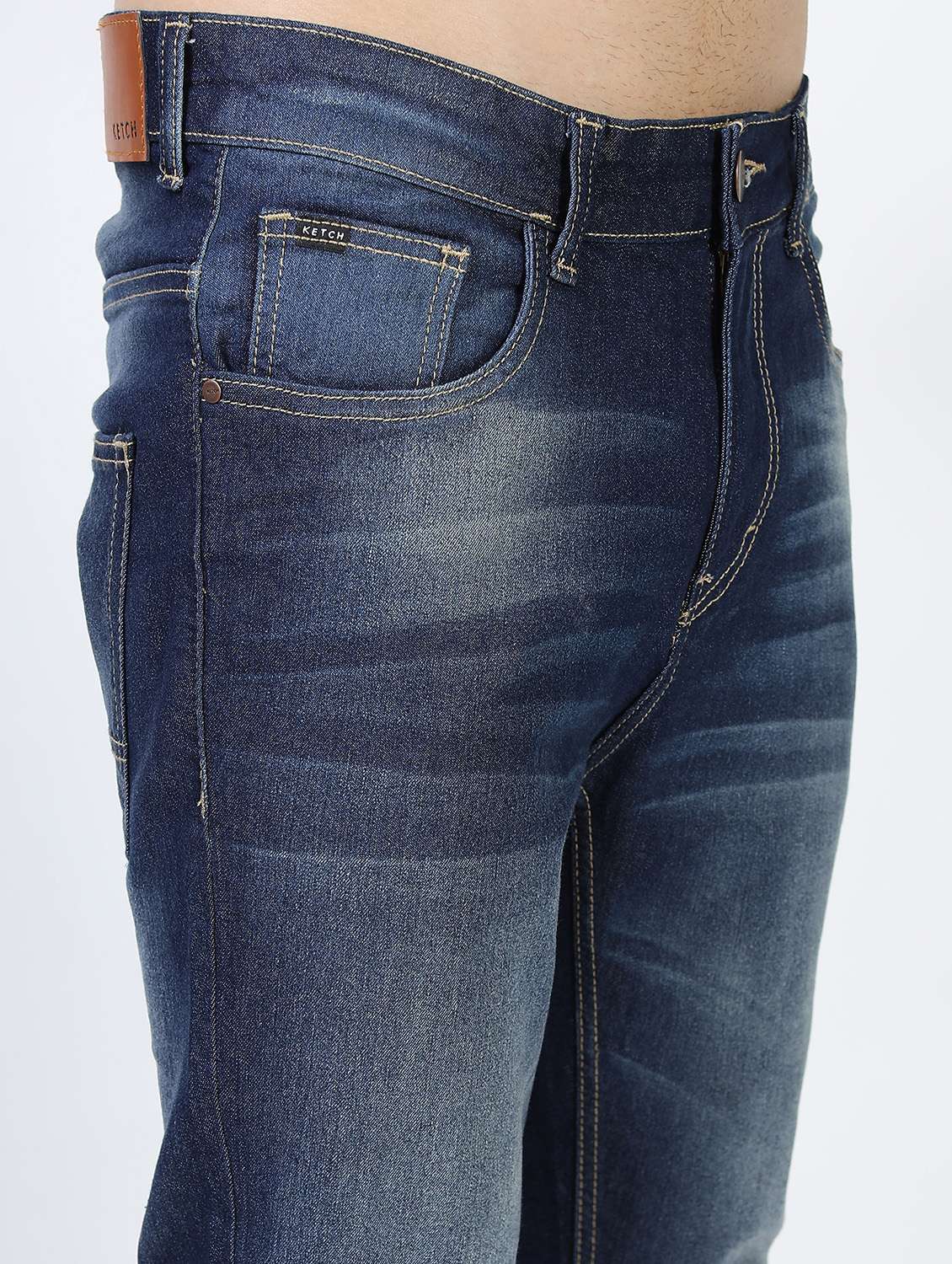 men mid rise plain jeans - 21596103 - Standard Image - 5