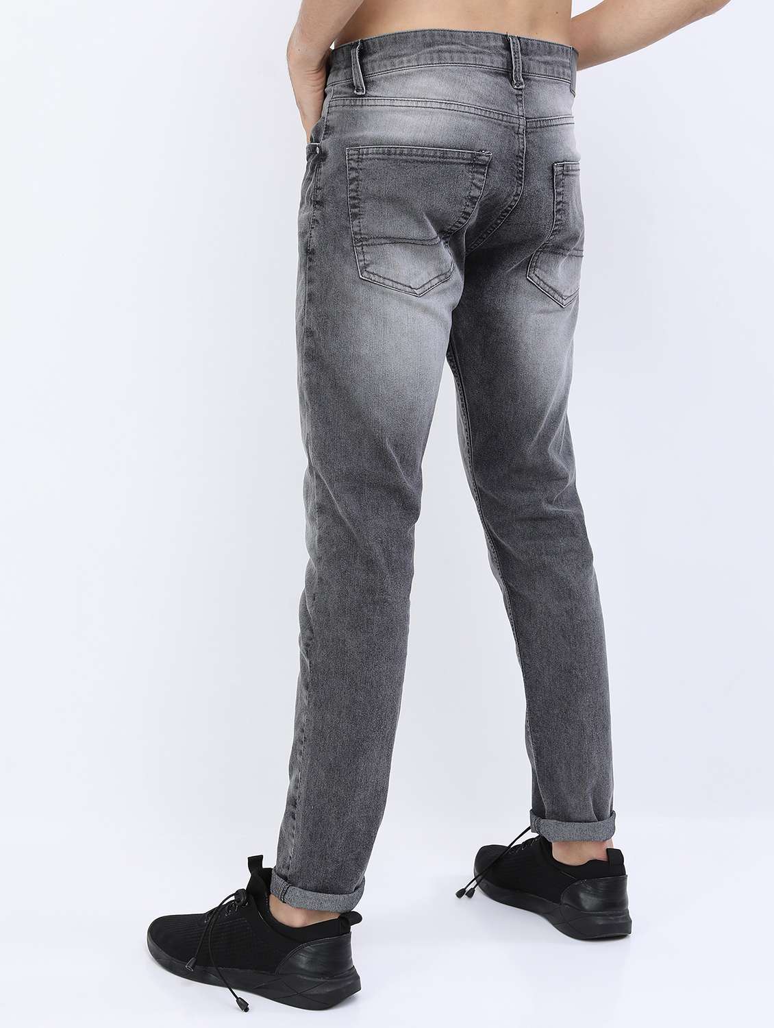 men mid rise plain jeans - 21596113 -  Standard Image - 3