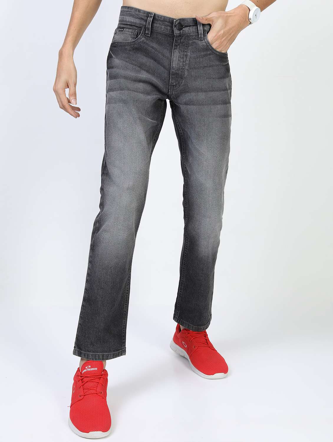 men mid rise plain jeans - 21596115 -  Zoom Image - 0