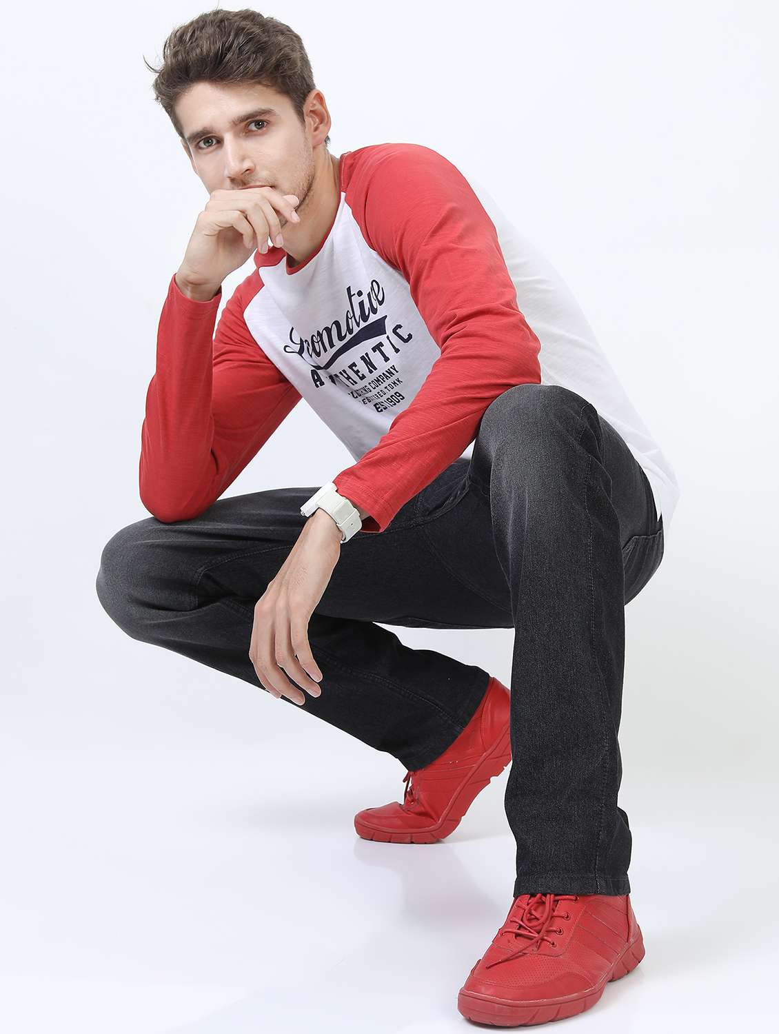 men mid rise plain jeans - 21596119 -  Standard Image - 3