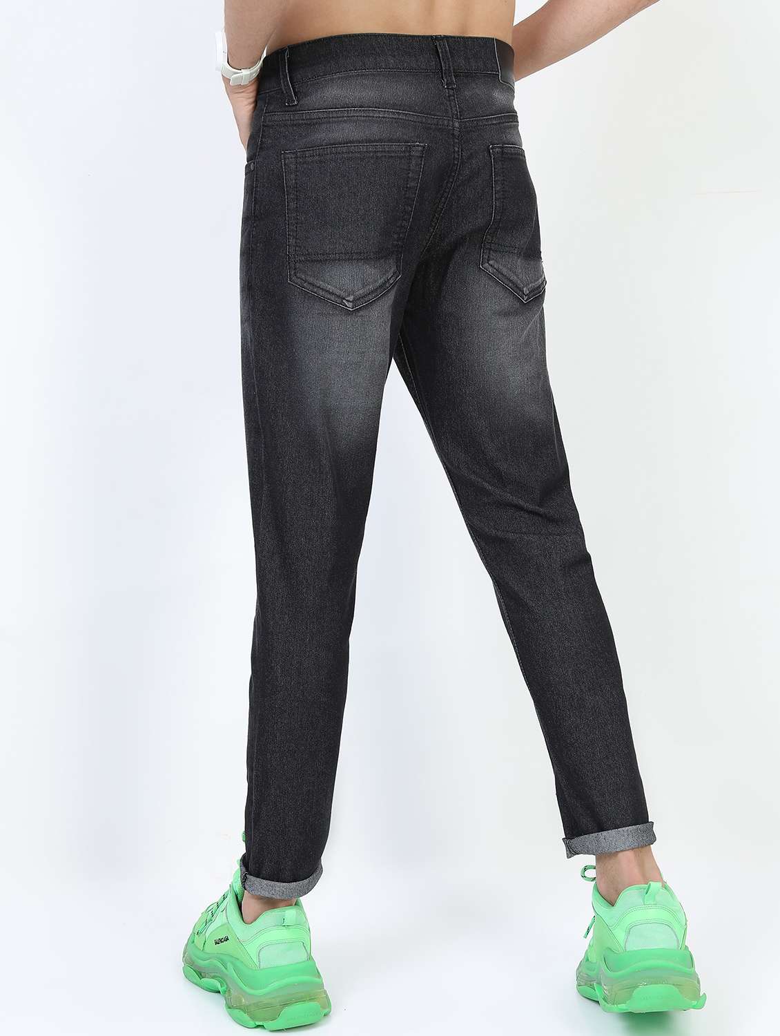 men mid rise plain jeans - 21596122 - Standard Image - 3