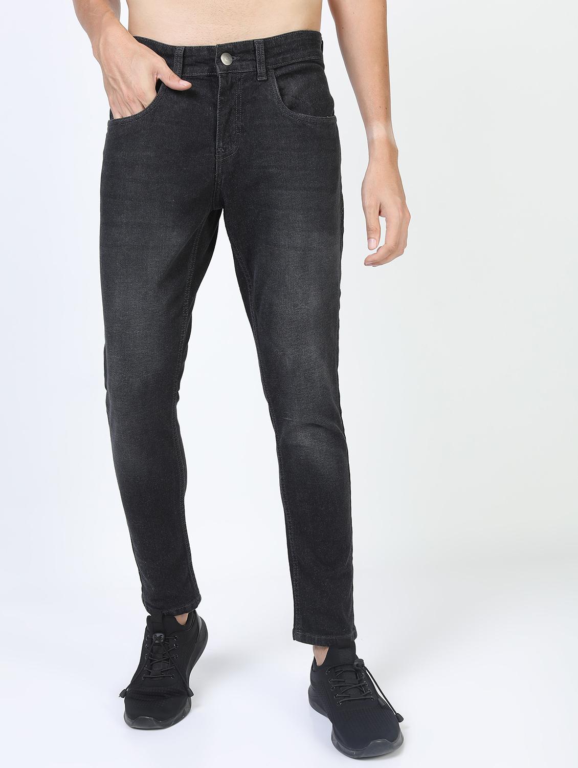 men mid rise plain slim fit jeans - 21596158 - Zoom Image - 0