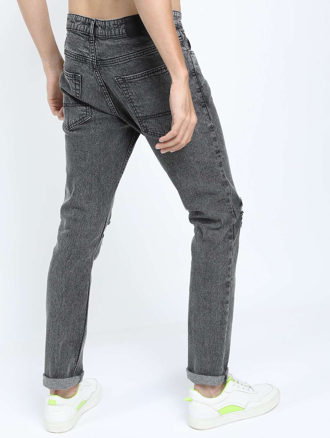 men slash knee mid rise slim fit jean - 21596175 -  Standard Image - 3