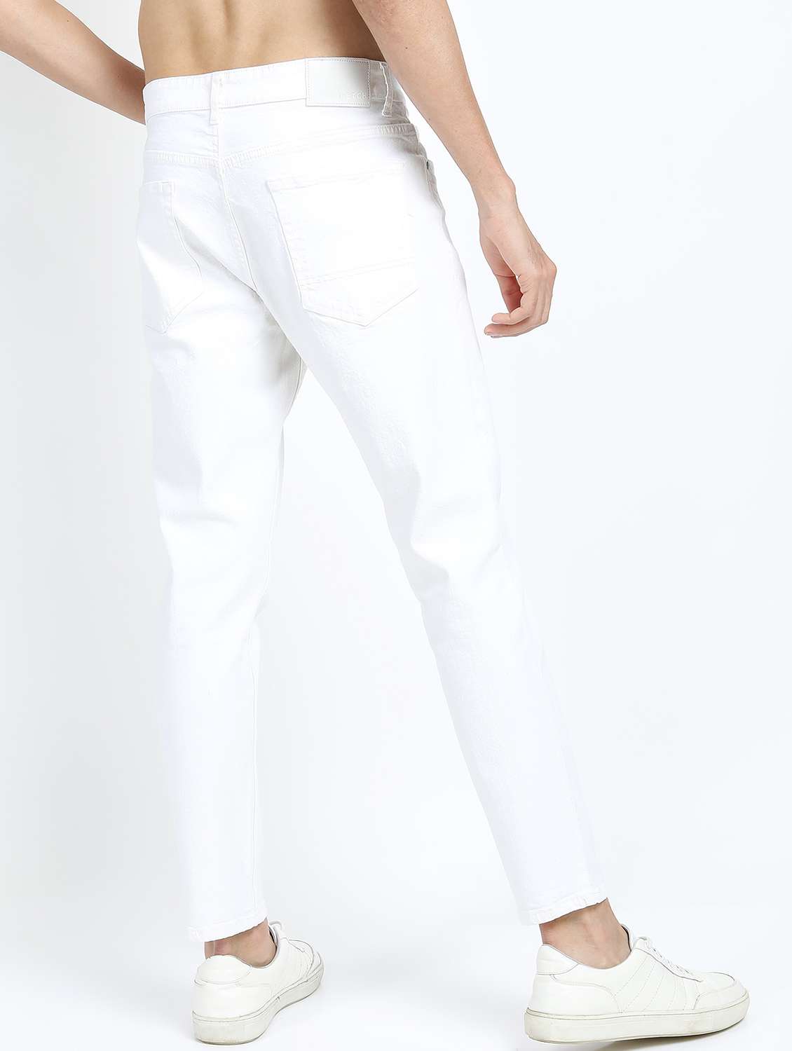 men plain slim fit mid rise jeans - 21596180 -  Standard Image - 3