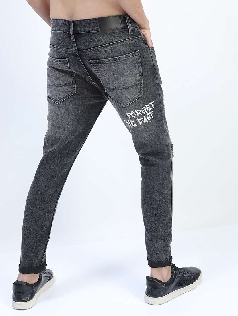 men distressed slim fit mid rise jeans - 21596200 -  Standard Image - 3