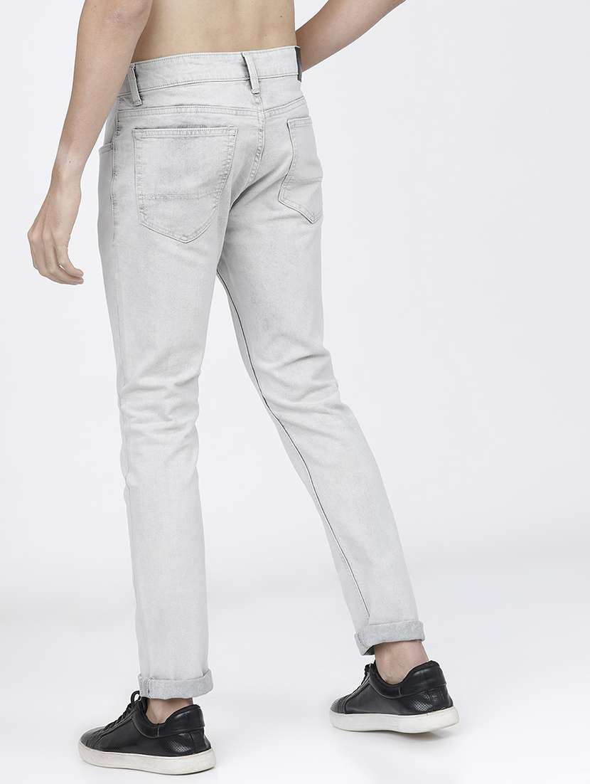 men solid mid rise slim fit jeans - 21596225 -  Standard Image - 3