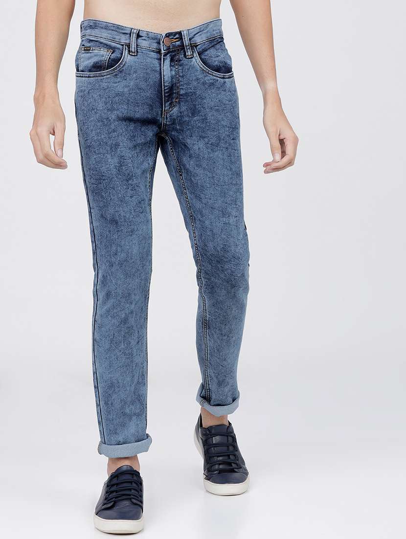 men plain slim fit mid rise jeans