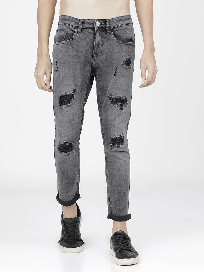 men distress slim fit mid rise jeans