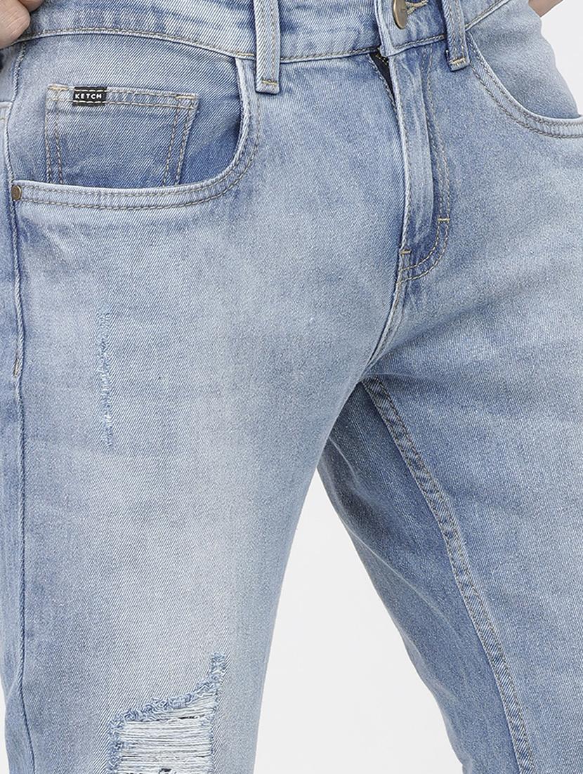 men distress slim fit mid rise jeans - 21596250 - Standard Image - 5