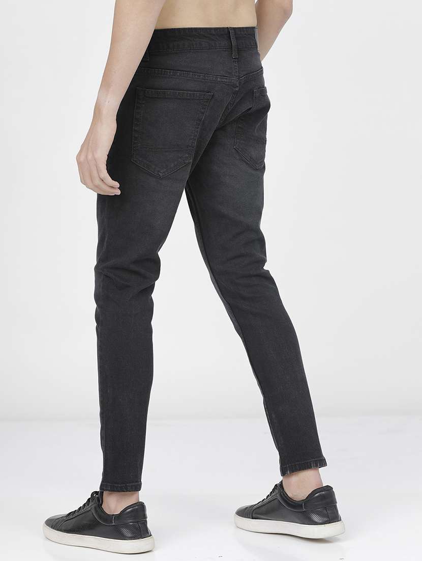 men plain slim fit mid rise jeans - 21596254 -  Standard Image - 3