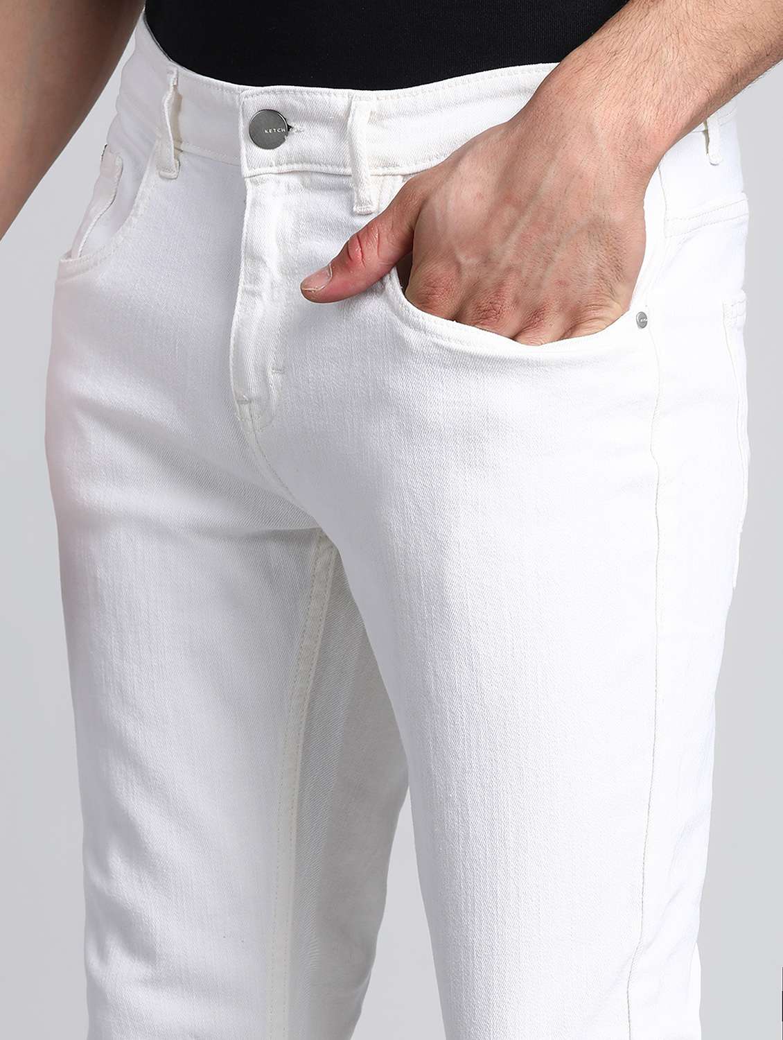 men solid mid rise slim fit jean - 21596261 -  Standard Image - 5