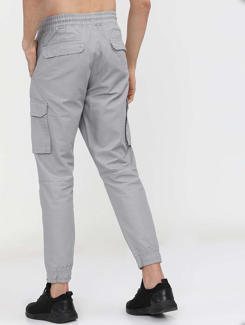 men solid regular fit mid rise cargo - 21596353 -  Standard Image - 3